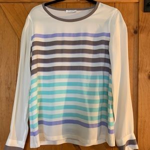 Equipment silk stripped blouse